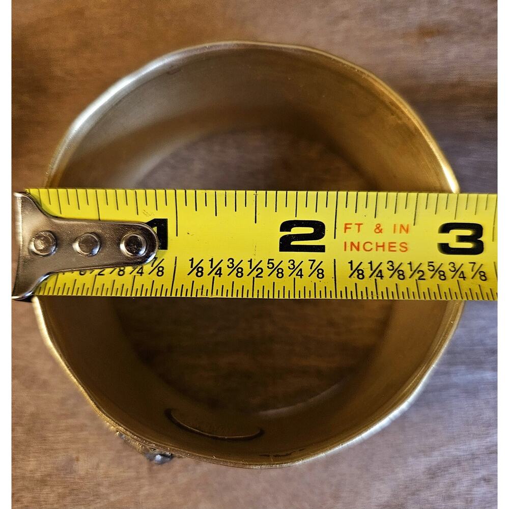 Vintage Il Gioiello Di Firenze Italy Elephant Brass & Leather Bangle Bracelet View 5